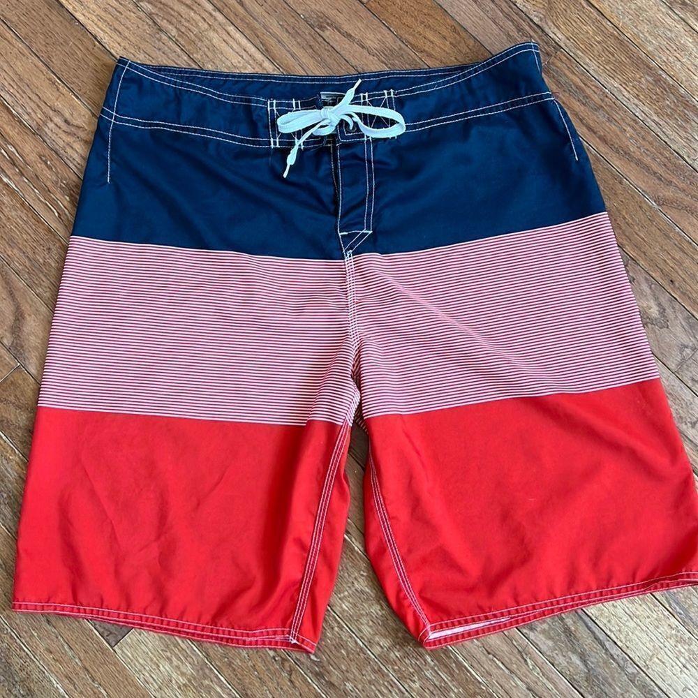 Men’s 36 Hang Ten Americana USA Fourth of July Labor Day Swim Surf Trunks